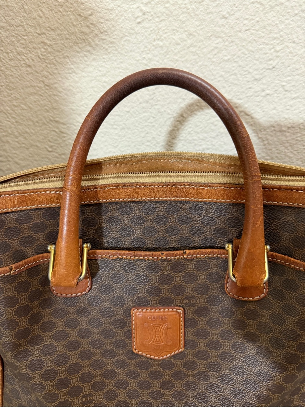 Vintage Celine Macadam Top Handle Satchel - Made in Italy - Picture 12 of 16